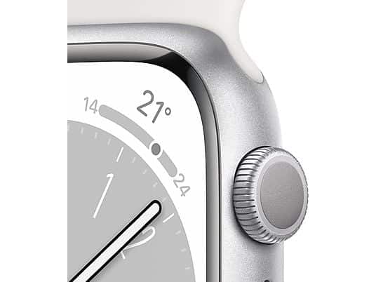 Apple Watch Series 8 45mm Zilver Sportband Wit - Afbeelding 3
